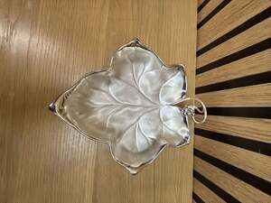 WMF IKORA BOWL 6448 Grape Leaf Candy Dish silvered BRASS Germany Art Nouveau